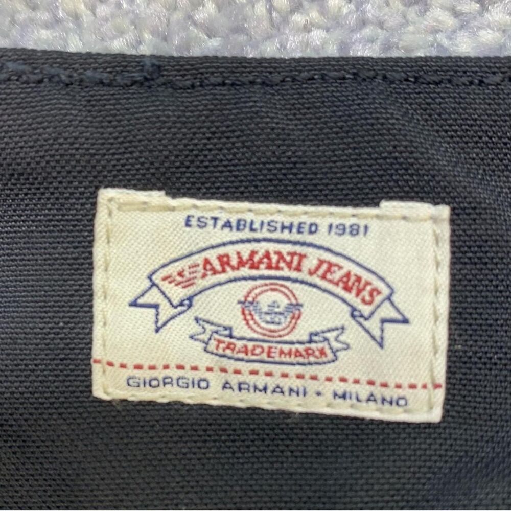 Armani Jeans Black Pencil Skirt Leather Waist Trim Womens 6 Knee Length - Picture 2 of 5